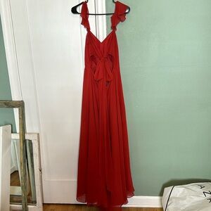 Azazie rust bridesmaids dress. For size 4. C. For height 5ft 6inches.